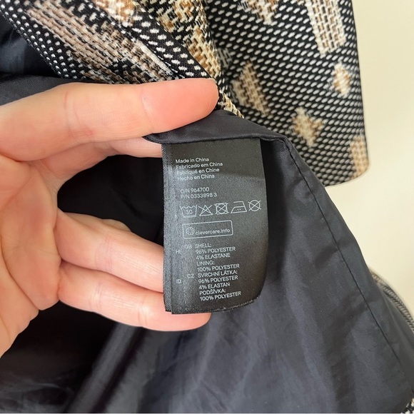 H&M Jacquard Woven Coat - Tribal Geometric Print - Size 4 Small Oversized - Picture 4 of 11